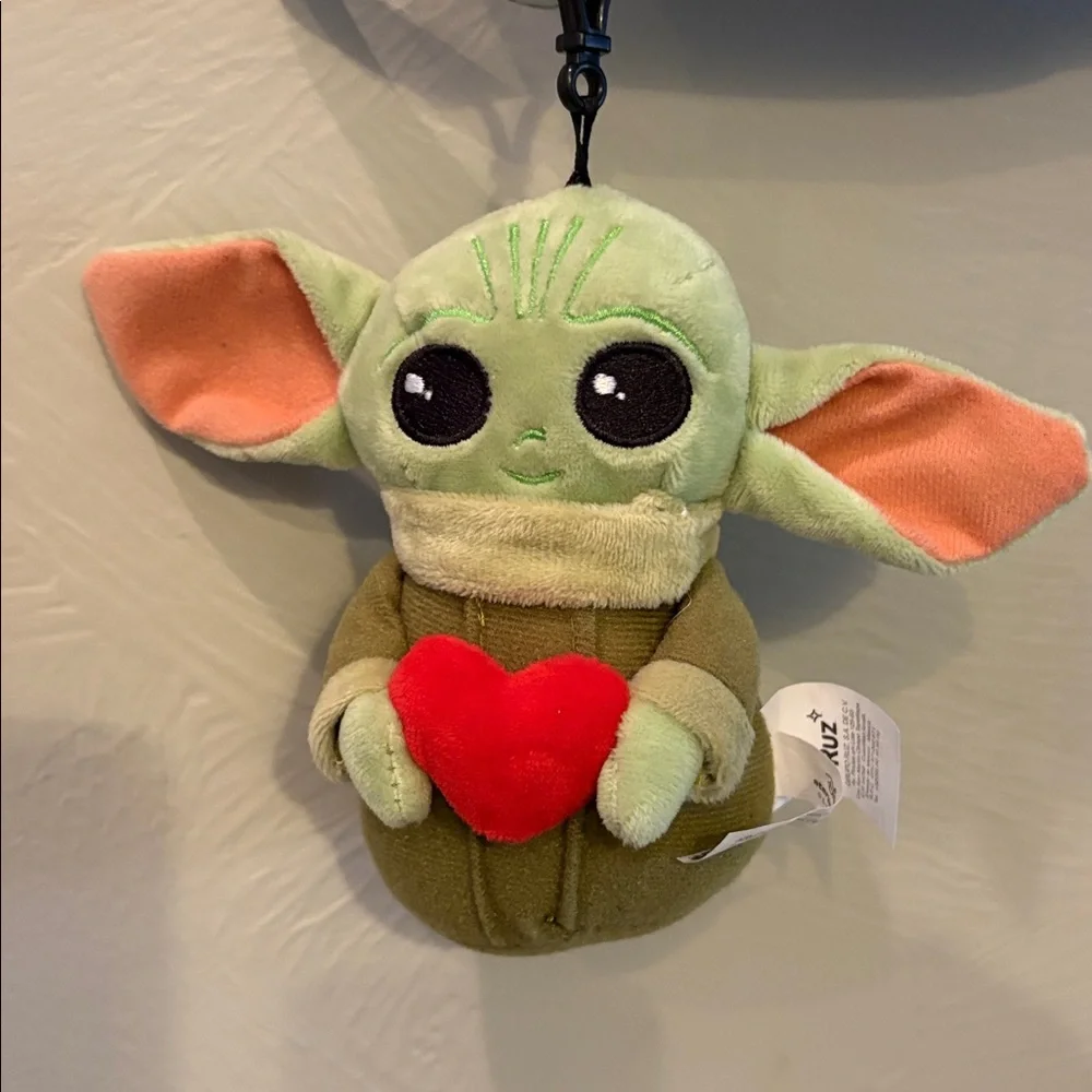 Disney Star Wars Mandalorian Baby Yoda holographic‎ mini Backpack with bag charm